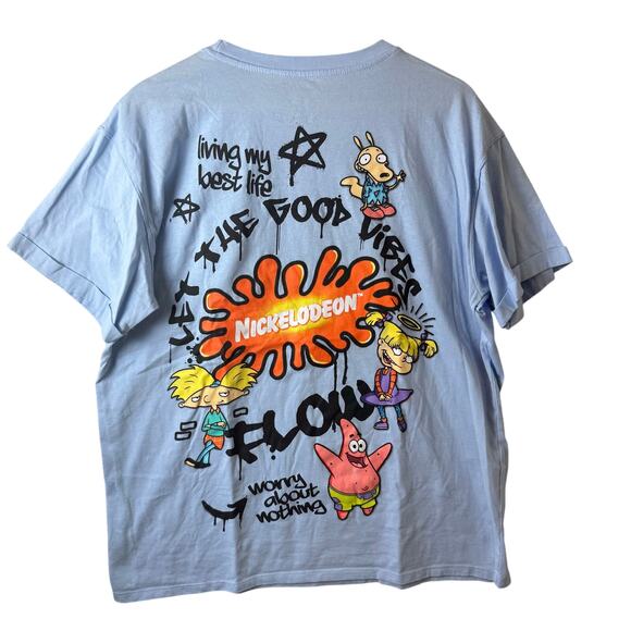 Nickelodeon Graphic T-Shirt Women’s XXL Blue Retro Throwback 90s Y2K Streetwear - Picture 1 of 11